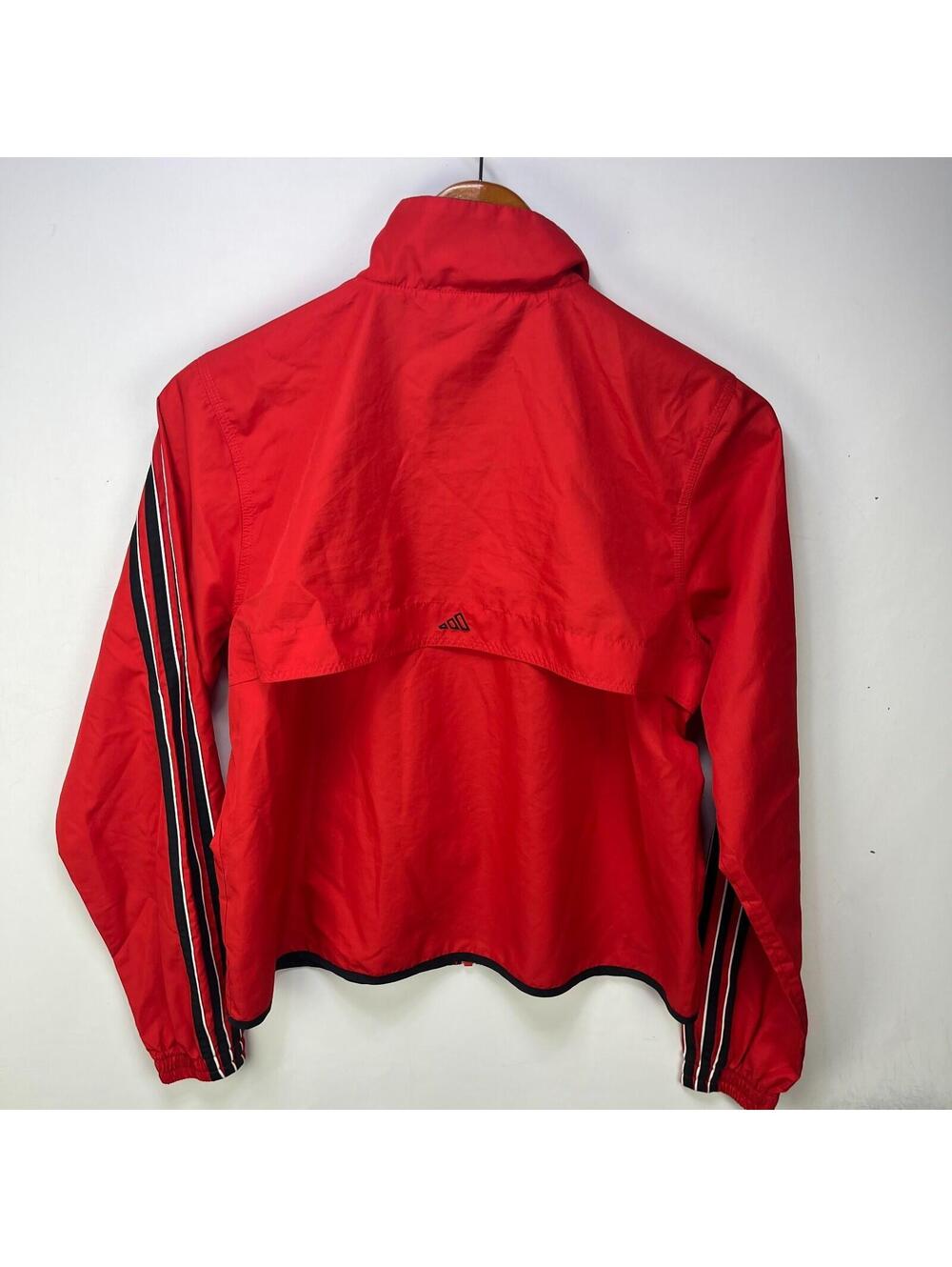 Vintage Y2K Adidas Red Windbreaker Jacket Women's M - Picture 8 of 10
